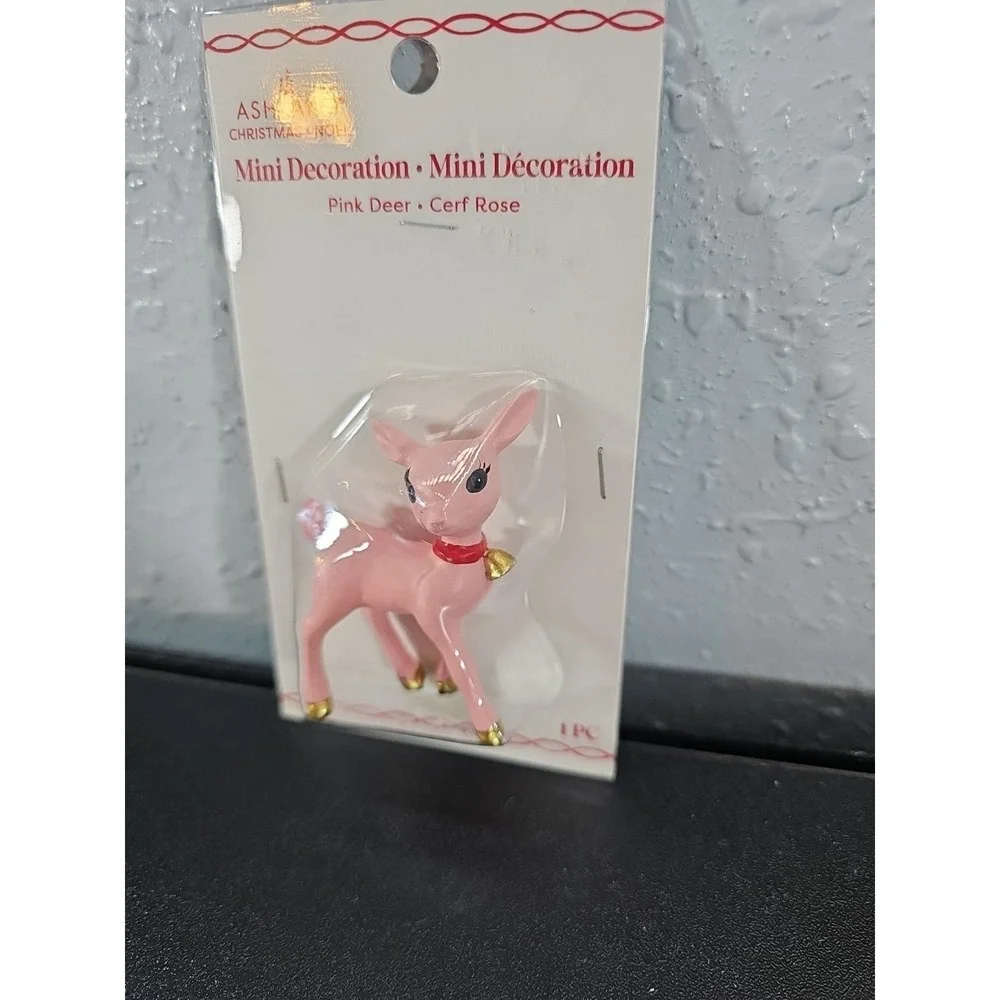 Ashland Tiny Treasures  Pink‎ Mini Decor Miniature Doe, Fawn, Deer Cottage Core